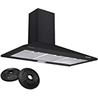 CIARRA CBCB9201 Campana Extractora Decorativa 90cm 380m³-h 65W - 3 Velocidades - Evacuación al Exterior y Recirculación…